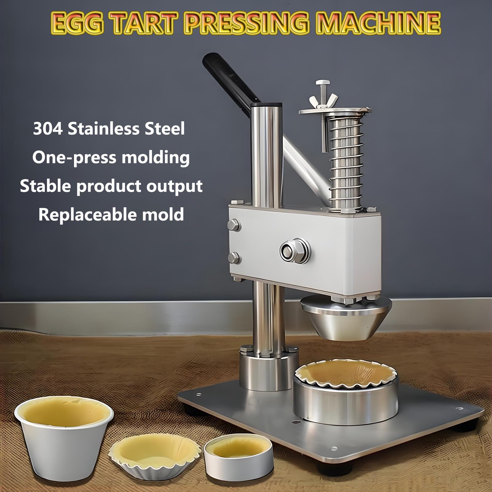 Máquina Manual para Prensar Bases de Tartaletas De Huevo, Moldeadora De Bases de Tartaletas para Elaboración Uniforme De BasesdDe Tartaletas de Huevo, Pasteles, Tartaletas Y Muffins 26
