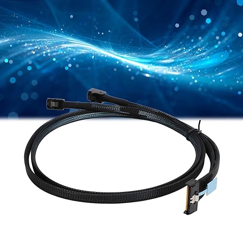 Miniatura 4 de para cable MCIO 8i a 2 x SFF 8643, 31.5 pulgadas 8i 74 pines a 2 SFF 8643, PCIe 5.0 32 Gts para MCIO X8 a Mini SAS HD SFF 8643 para centro de datos