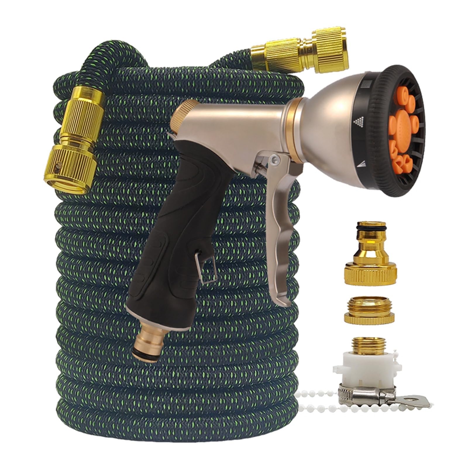 Qeoqwqb Hose With Gun 3 High Pressure Garden Water Hose Expandable Flexible 2.5-30 Granules Pipe Irrigation Car Wash Gun(,100Ft)