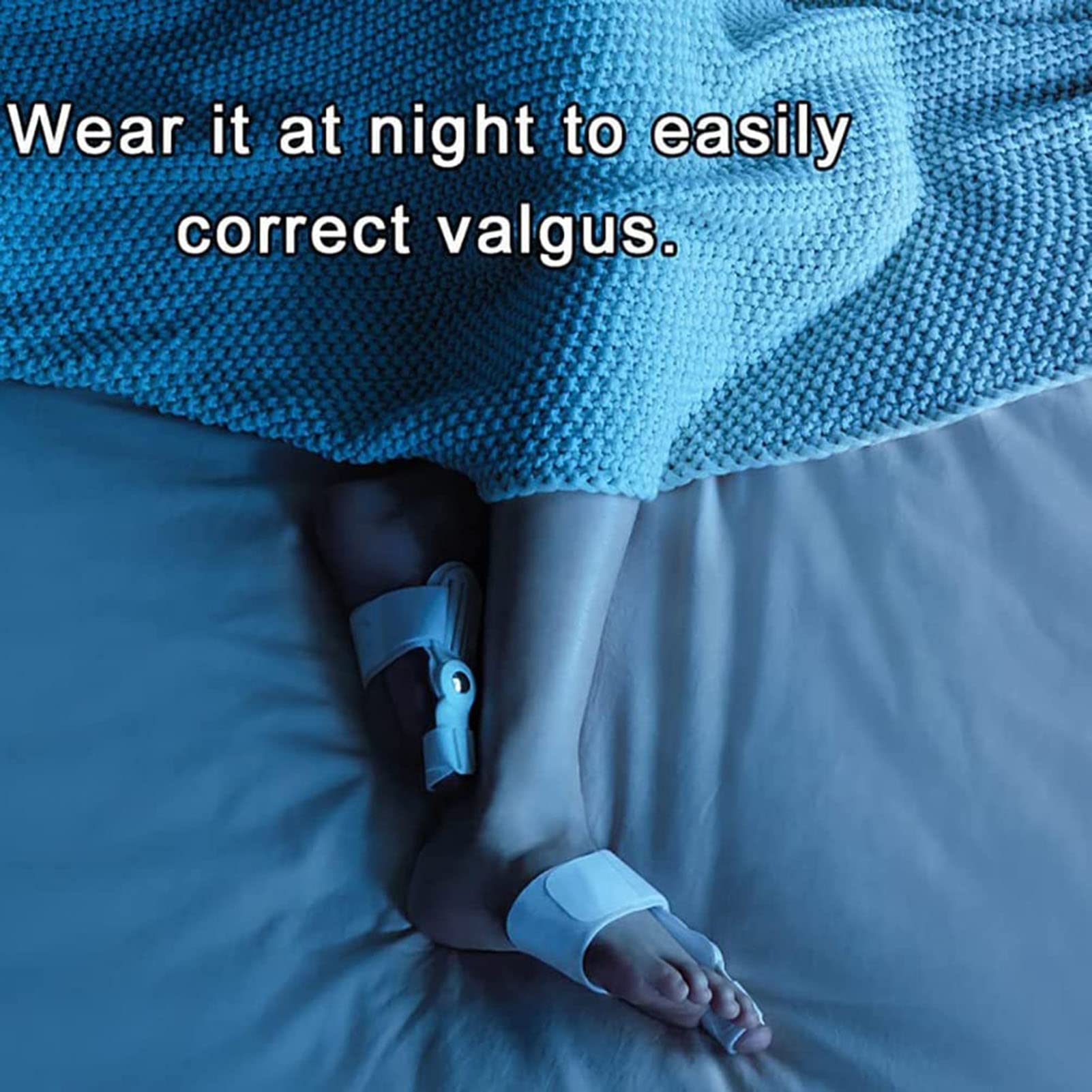 Orthopädische Schiene zur Linderung von Ballenzehen, Großzehenorthese für Hallux Valgus, verstellbare Ballenschiene mit Silikon-Innenpolster, Unterstützung bei Tag und Nacht