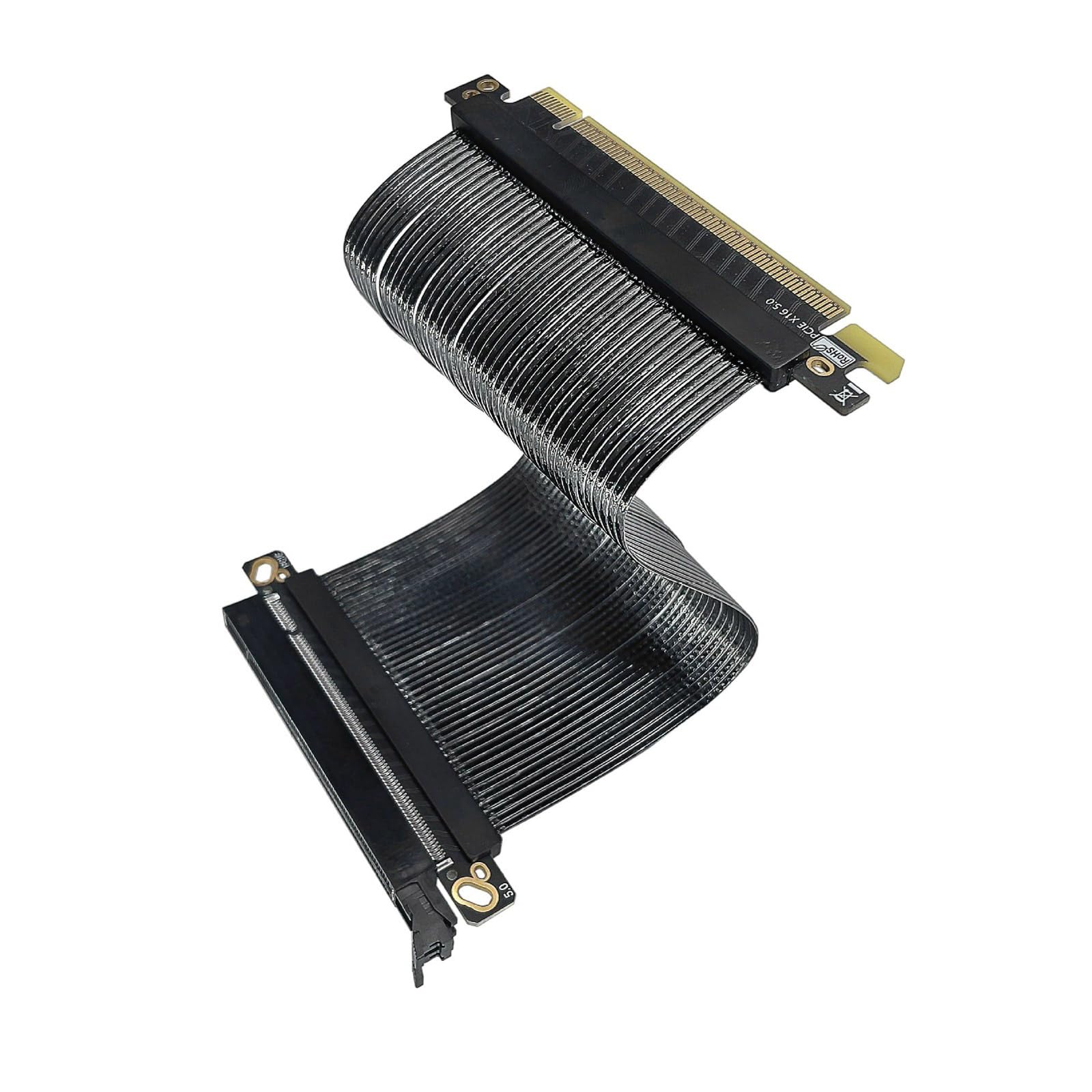 Cable plano de extensión de tarjeta gráfica PCIe 5.0 X16 de 0,9 mm con diseño paralelo de 180°, rendimiento de refrigeración optimizado