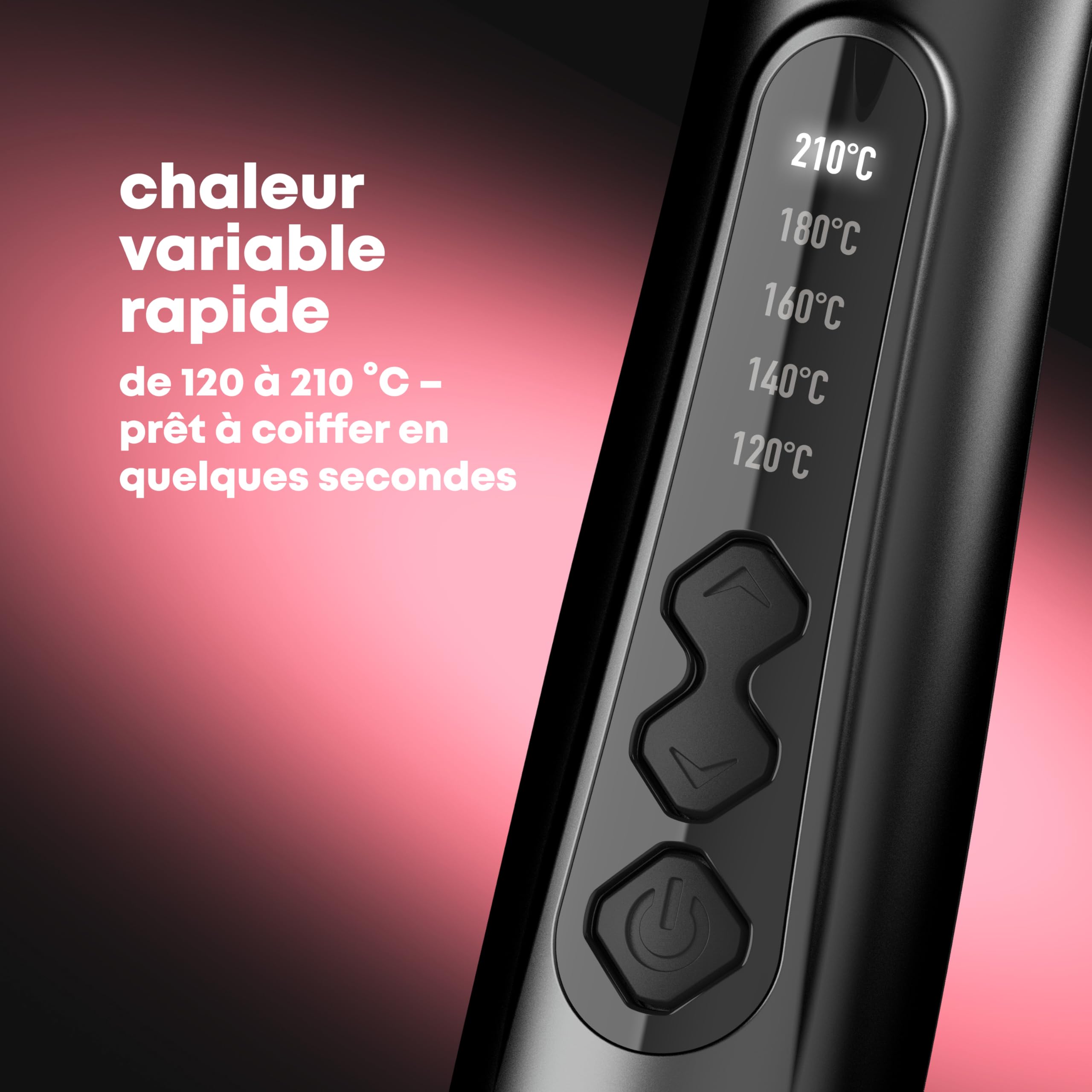 Revamp Progloss Big Hot Wand – Fer a Boucler conique ceramique pour boucles lâches ou cheveux ondulés – Gant protecteur de chaleur inclus