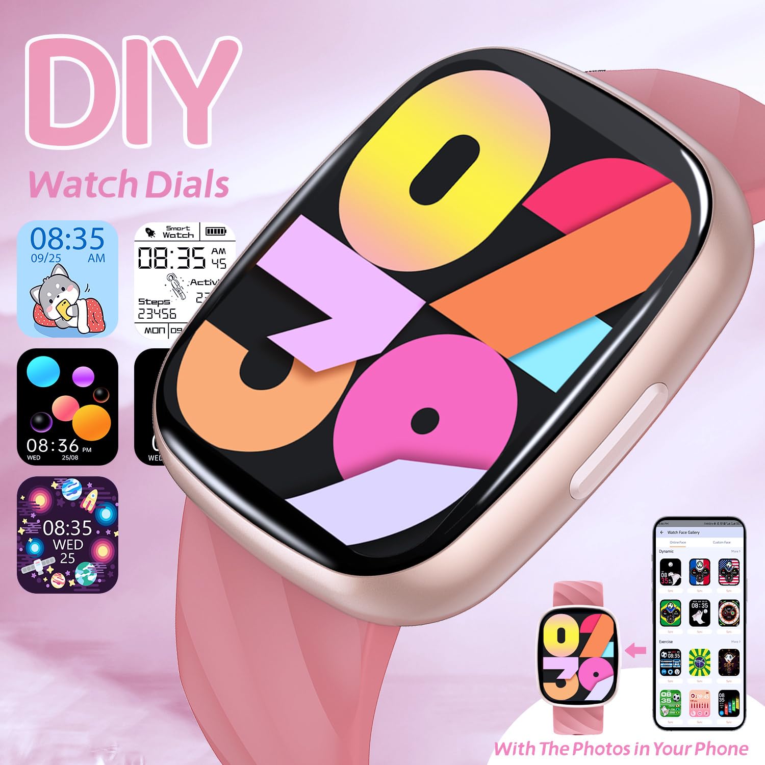 Kids Smartwatch for Boys and Girls, IP68 Waterproof Fitness Tracker, Watch, Heart Rate Sleep Monitor, 19 Sports Modes, Pedometer, Kids Gifts for Teens from 6 Years (Green