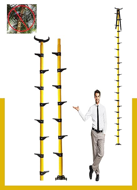 FESTEL Skyreach Lightweight 8-to-16 Foot Fibreglass Step Ladder, Portable, Compact, Detachable, Multipurpose Step Ladder for Home and Outdoor use, Yellow