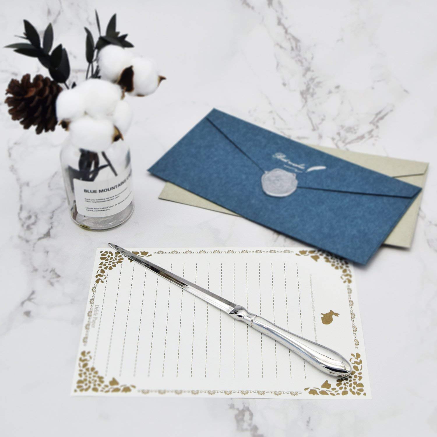 Sunnysam Silvery Letter Opener, Envelope Opener Knife, Metal Paper Cutting Knife, 9 Inches