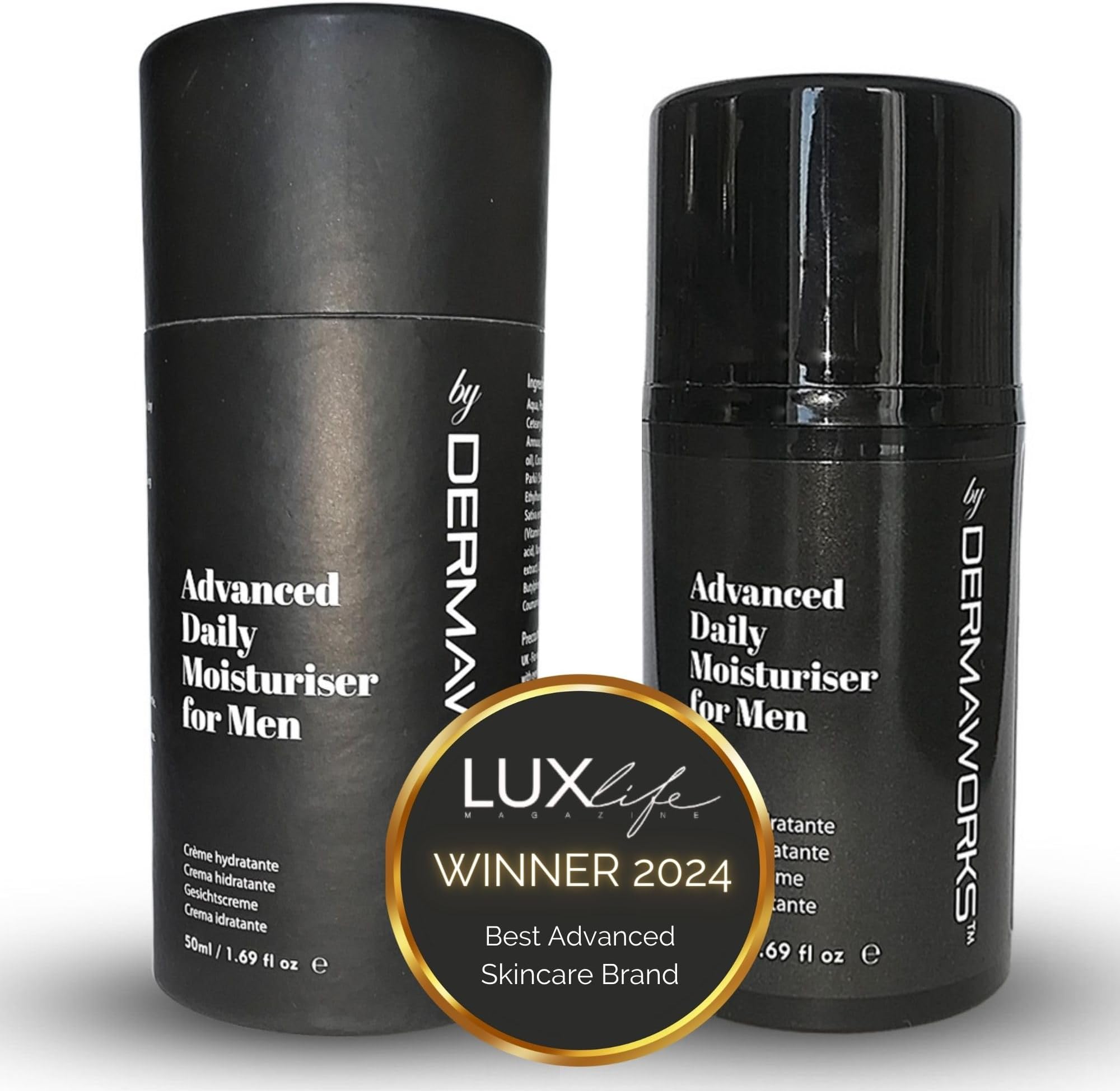 ADVANCED MOISTURISER FOR MEN – Anti Aging Face Cream with Vitamin E & Hyaluronic Acid - Mens Moisturiser Anti Wrinkle Face Cream - Soothing Post Shave Moisturizer - Expert Mens Skincare by DERMAWORKS