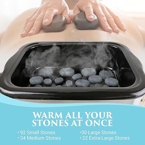 Vista 10 de NRG Calentador profesional de piedras calientes para terapia de masaje, 6 cuartos de galón, calentador de piedras calientes, calentador de piedras