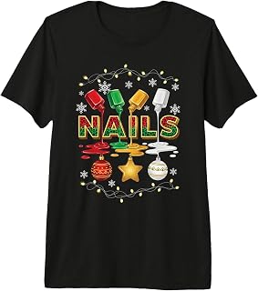 Nail Technician Christmas Xmas Artist Nail Salon for Women Premium Tri-Blend T-Shirt