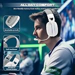 ATTACK SHARK L90 RGB Wireless Gaming Headset for PS4/PS5/PC,2.4Ghz Bluetooth Gaming Headphone with Mic,Lightweight,Foldable,Customize via Software - White