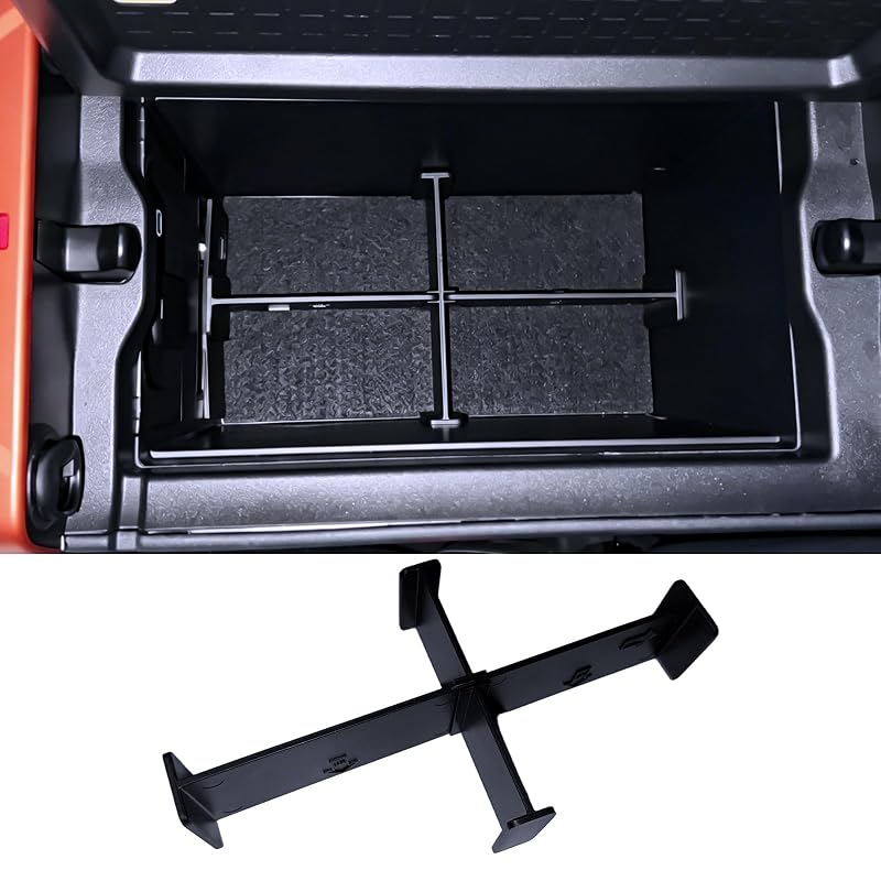Organizador para Console Central do Toyota RAV4 2026 em ABS Preto, Divisórias para Compartimento Inferior do Apoio de Braço, Hybrid e Plug-in Hybrid, 2 peças