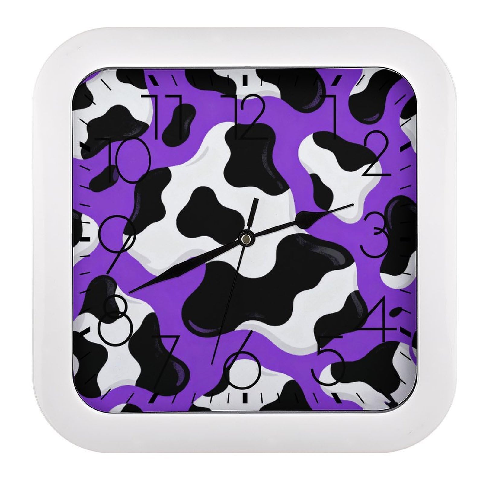 Horloge murale motif vache violette idée cadeau originale et rétro