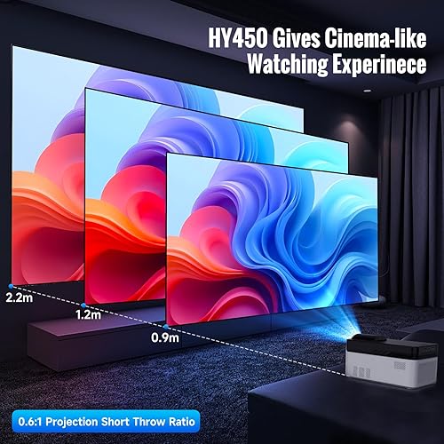 Miniatura 3 de 700 ANS y enfoque eléctrico Proyector inteligente de corto alcance con WiFi y Bluetooth, mini proyector 1080P 4K, proyector de video de corrección