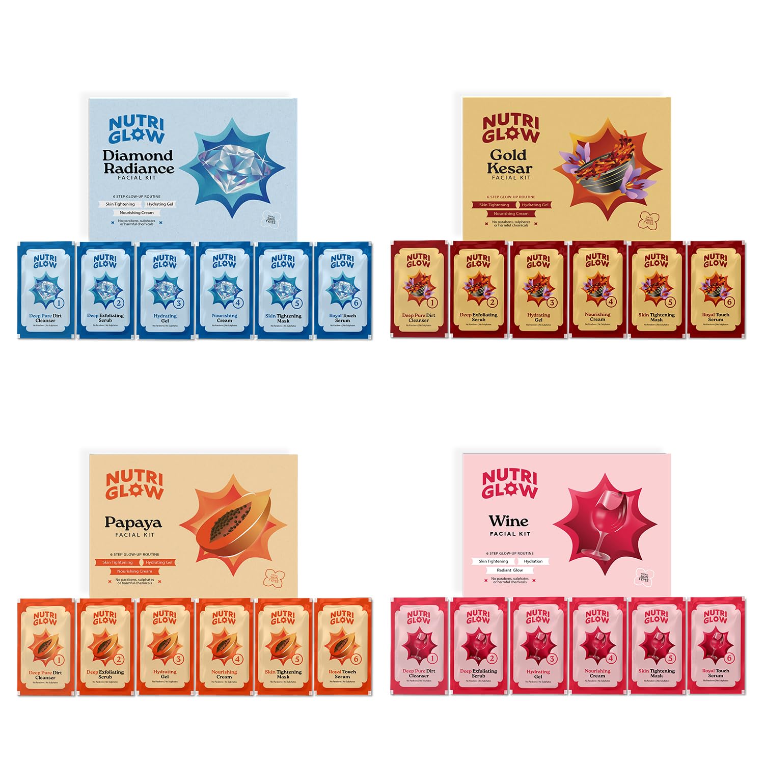 NutriGlow NATURAL’S Advanced Pro Formula Cleanup Kit, All Type of Skin Solution for men & women, 60 gm (Pack of 4) NutriGlow NATURAL’S Advanced Pro Formula Cleanup Kit, All Type of Skin Solution for men & women, 60 gm (Pack of 4)