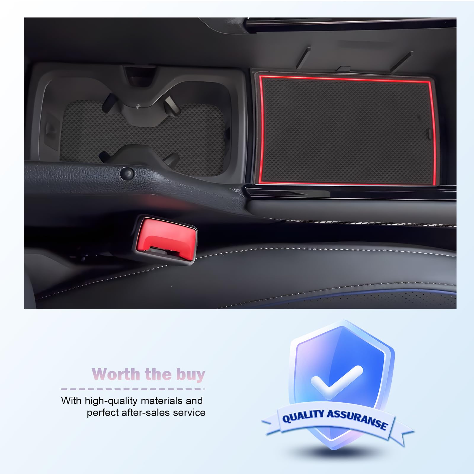 Ruiya Pour VW Tiguan 3 2024 2025 Antidérapant Intérieur Tapis, Tapis En Caoutchouc De Voiture Tapis Accoudoir Protection Rainure Porte Intérieur Tapis En Caoutchouc VW Tiguan Accessoires