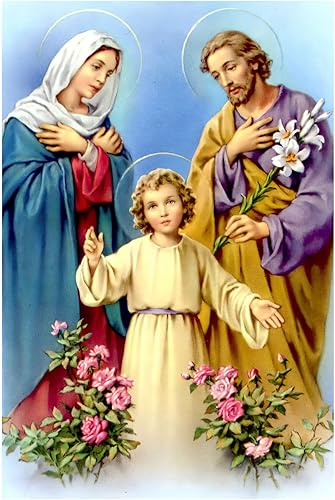 123 Life Póster de pared cristiana de la Santa Familia, Virgen María con el bebé Jesús y San José, póster para sala de estar, dormitorio, sin marco
