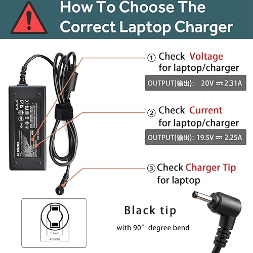 Miniatura 3 de Adaptador de CA de 45 W, 20 V, 2,25 A, cargador para portátil compatible con Lenovo Thinkpad