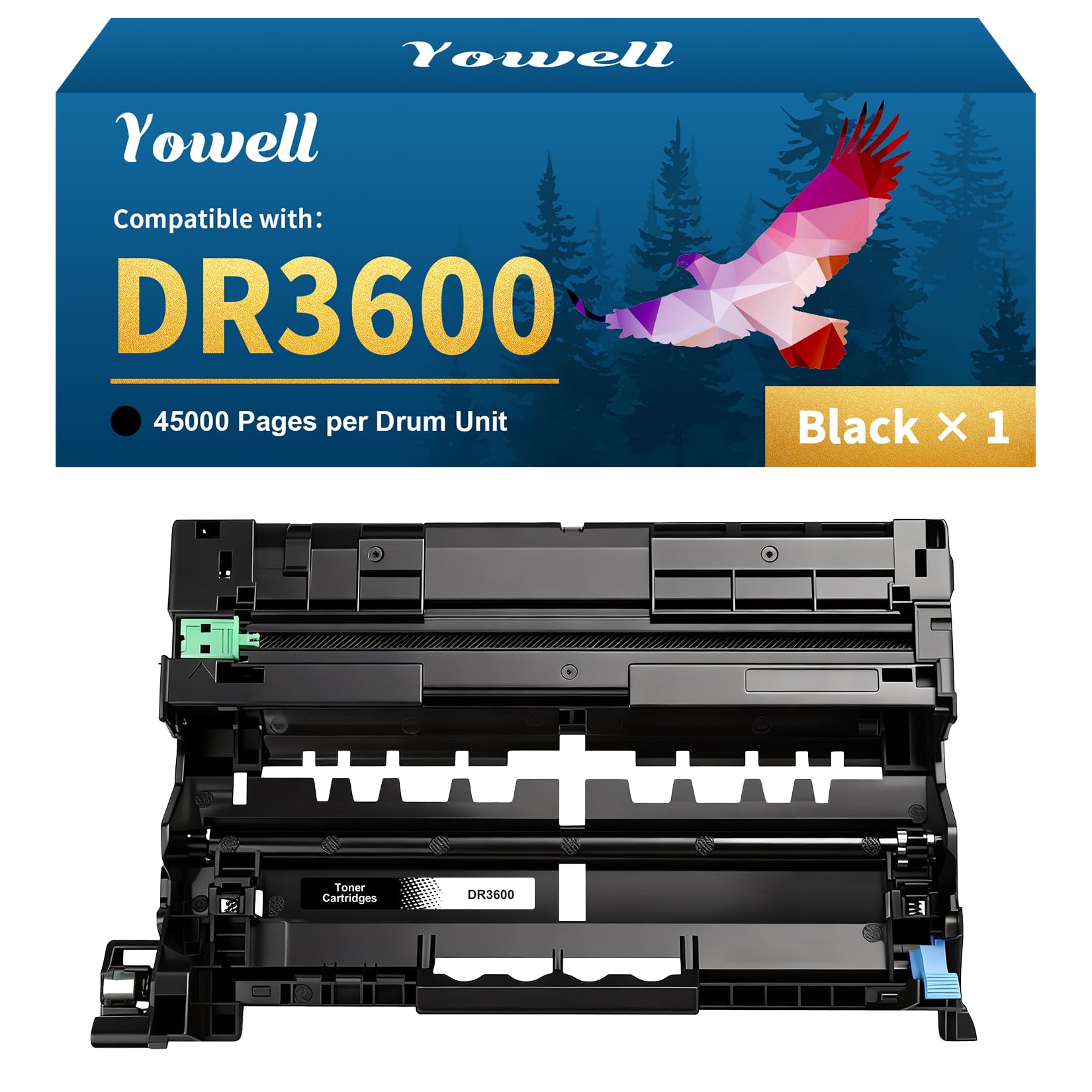 Yowell DR3600 Tambour Compatible pour Brother DR3600 DR-3600 pour Brother HL-L5210DN HL-L5210DW HL-L6415DN HL-L6210DW MFC-L5710DN MFC-L5710DW MFC-L6910DN DCP-L5510DW - Tambour DR3600