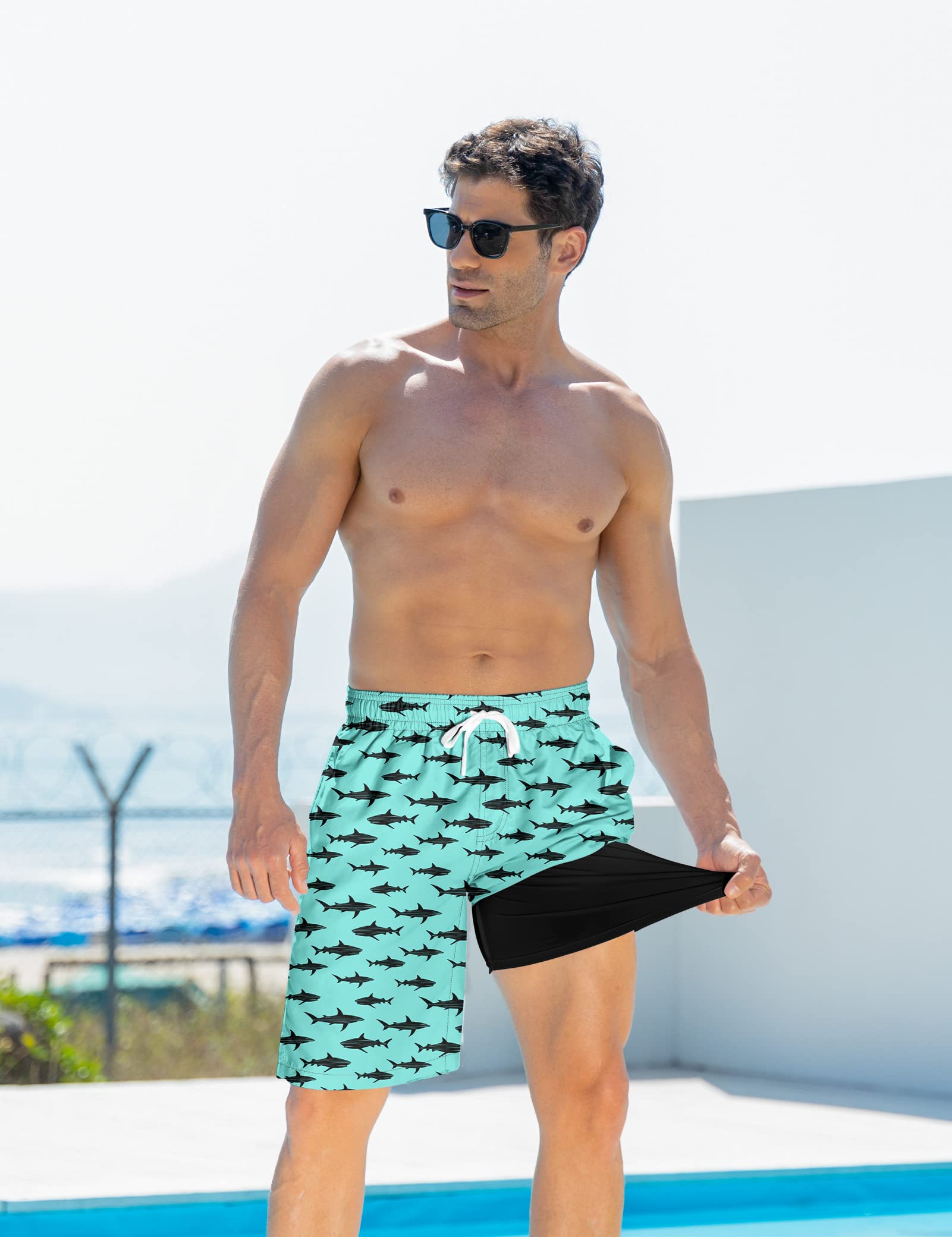 Goodstoworld Traje de baño para hombre con forro de compresión de 9 pulgadas de entrepierna de secado rápido M-3XL