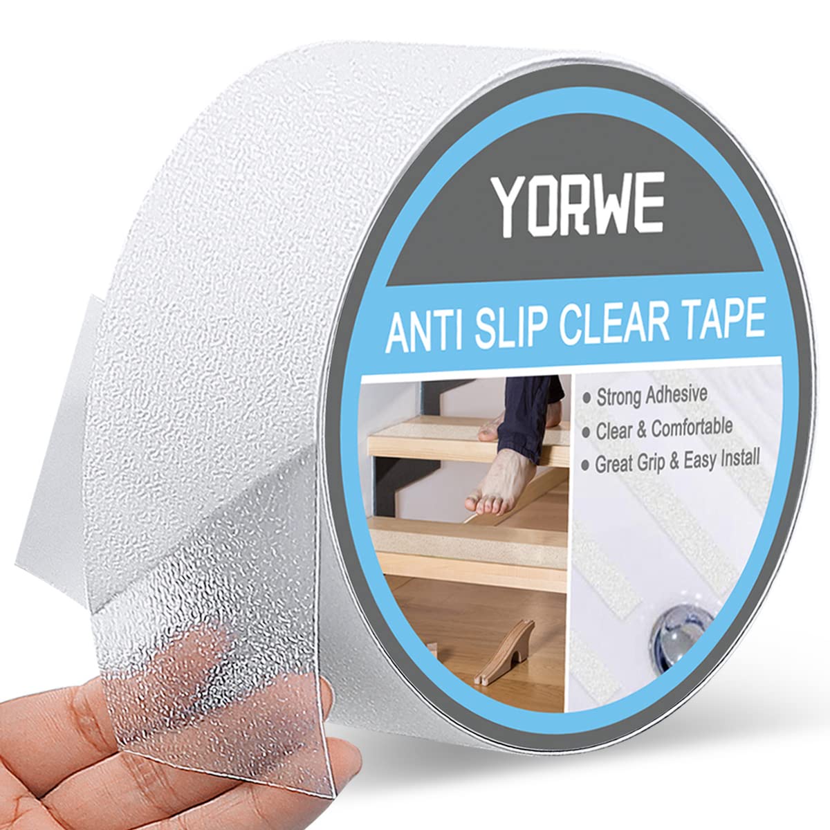 Anti Slip Clear Tape, Bathtub and Shower Treads, Safety Walk Self Adhesive Non-Slip Tape (5CM Width x 5M Long, Clear)