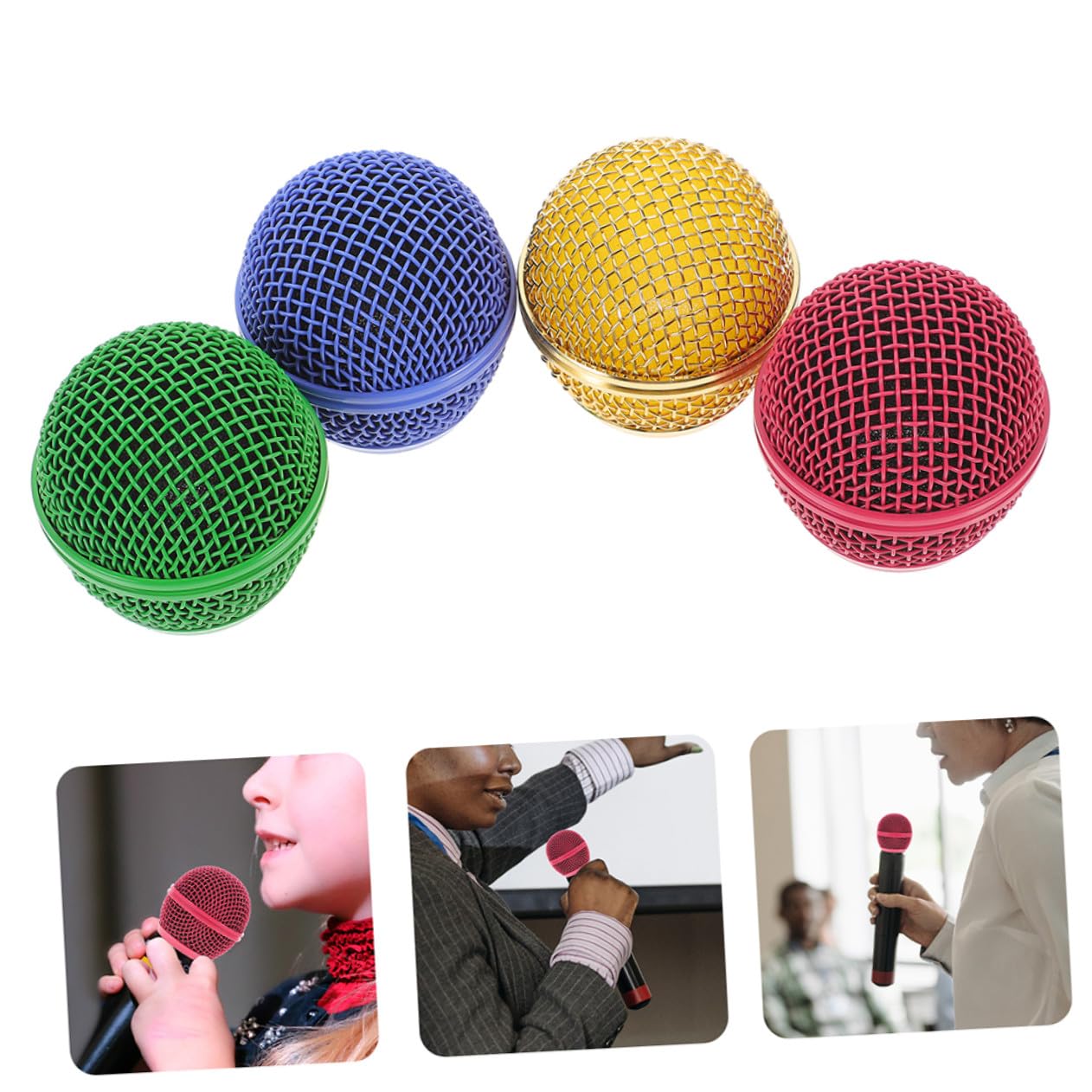 8piezas Rejilla Metálica Para Micrófono Repuesto De Cabezal De Rejilla Unidades Compatible Accesorios Para Micrófonos Inalámbricos