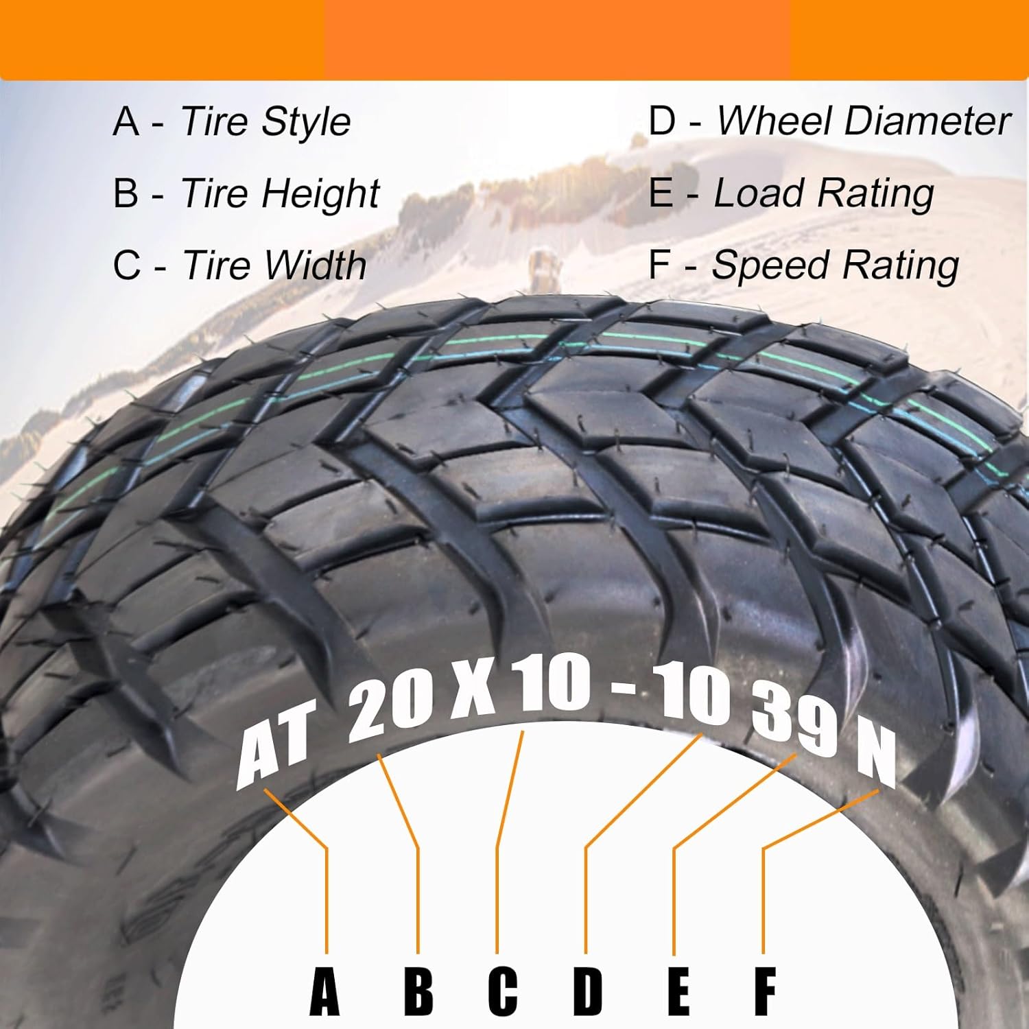 GarveeTech Set of 2 ATV Tires 20X10-10 Golf Cart ATV Tires 20X10-10 Quad Sport ATV UTV Tire, 4PR Tubeless