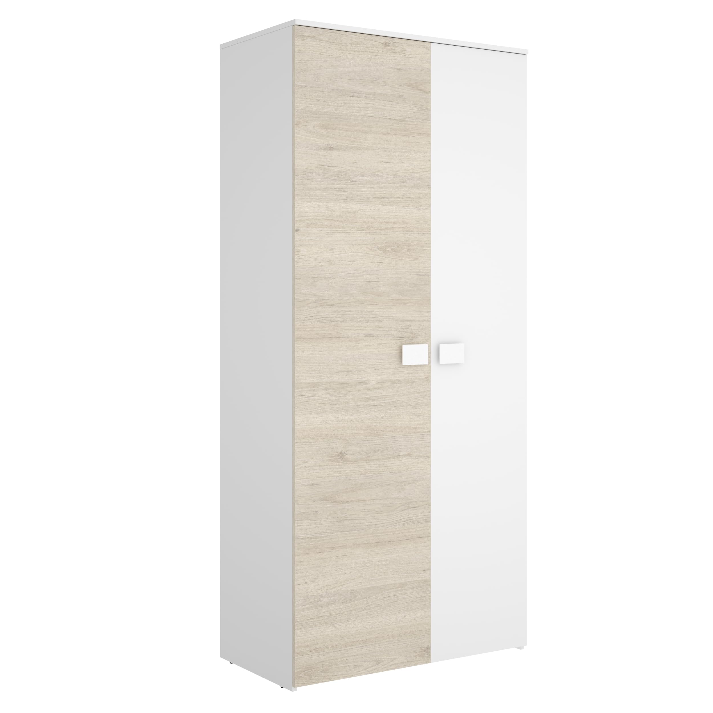 DEKIT GRUPO RIMOBEL Armadio, Melammina, Bianco/Naturale, 205 x 90 x 52