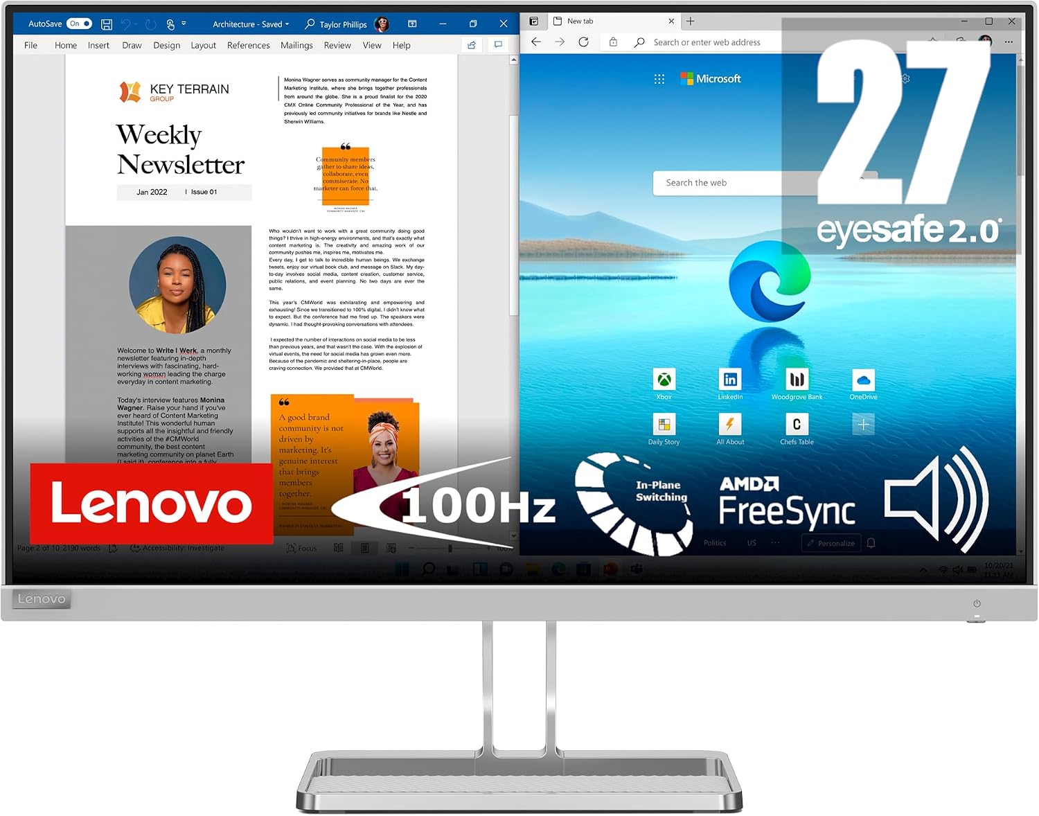 Lenovo L27I-40 de face
