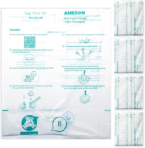 Bolsa de espuma para envío, paquete de 4 bolsas grandes de espuma expansible #40, bolsa de embalaje para embalaje (paquete de 4, 40)
