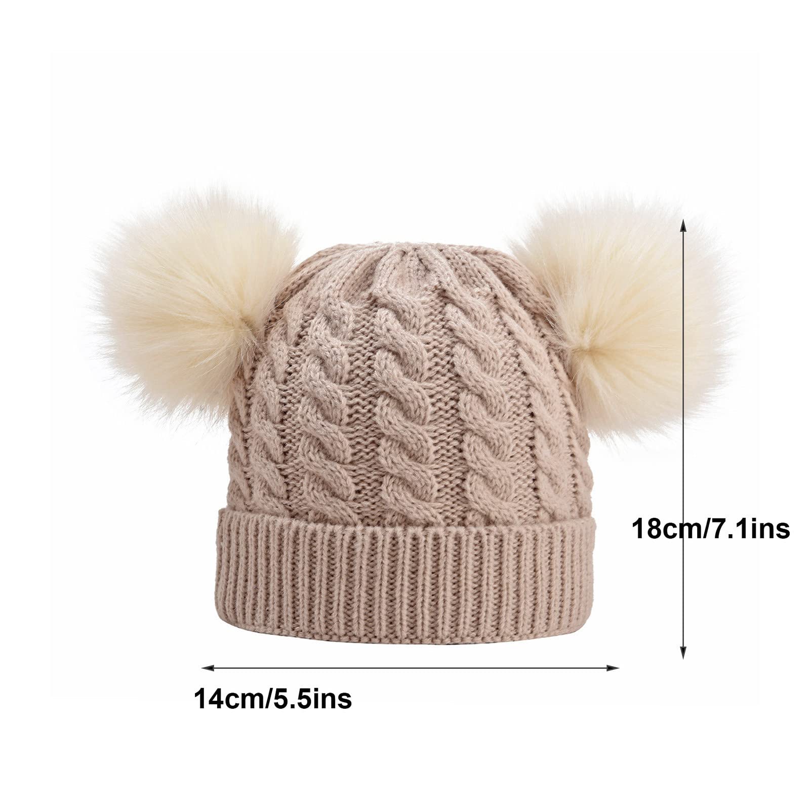 Zimowa Ciepła Czapka Maluch Czapka Zimowa Dziecięca Czapka Z Dzianiny Czapka Z Podszewką Futro Chłopcy Czapki Bawełniane Czapka Zimowa Dzieci/Beige/One Size