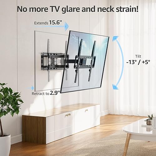 Miniatura 2 de MOUNTUP Soporte de pared para TV, soporte de pared de TV de movimiento completo para la mayoría de televisores de 26 a 65 pulgadas de hasta 100