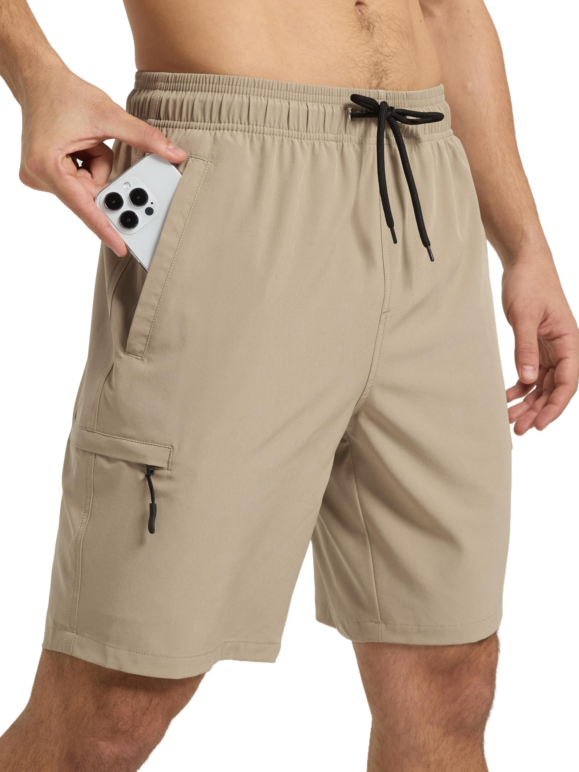 Arcweg Badehose Herren Cargo Shorts mit Reißverschlusstasche - Lange & Schnelltrocknende Badeshorts Schwimmhose ohne Innenfutter für Freizeit, Strand und Sport S-3XL