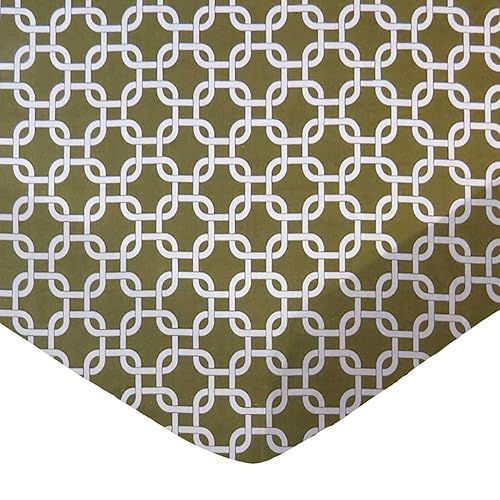 SheetWorld Sábana bajera ajustable 100% algodón percal para cuna de viaje BabyBjorn luz de 24 x 42 pulgadas, eslabones salvia, fabricada en Estados