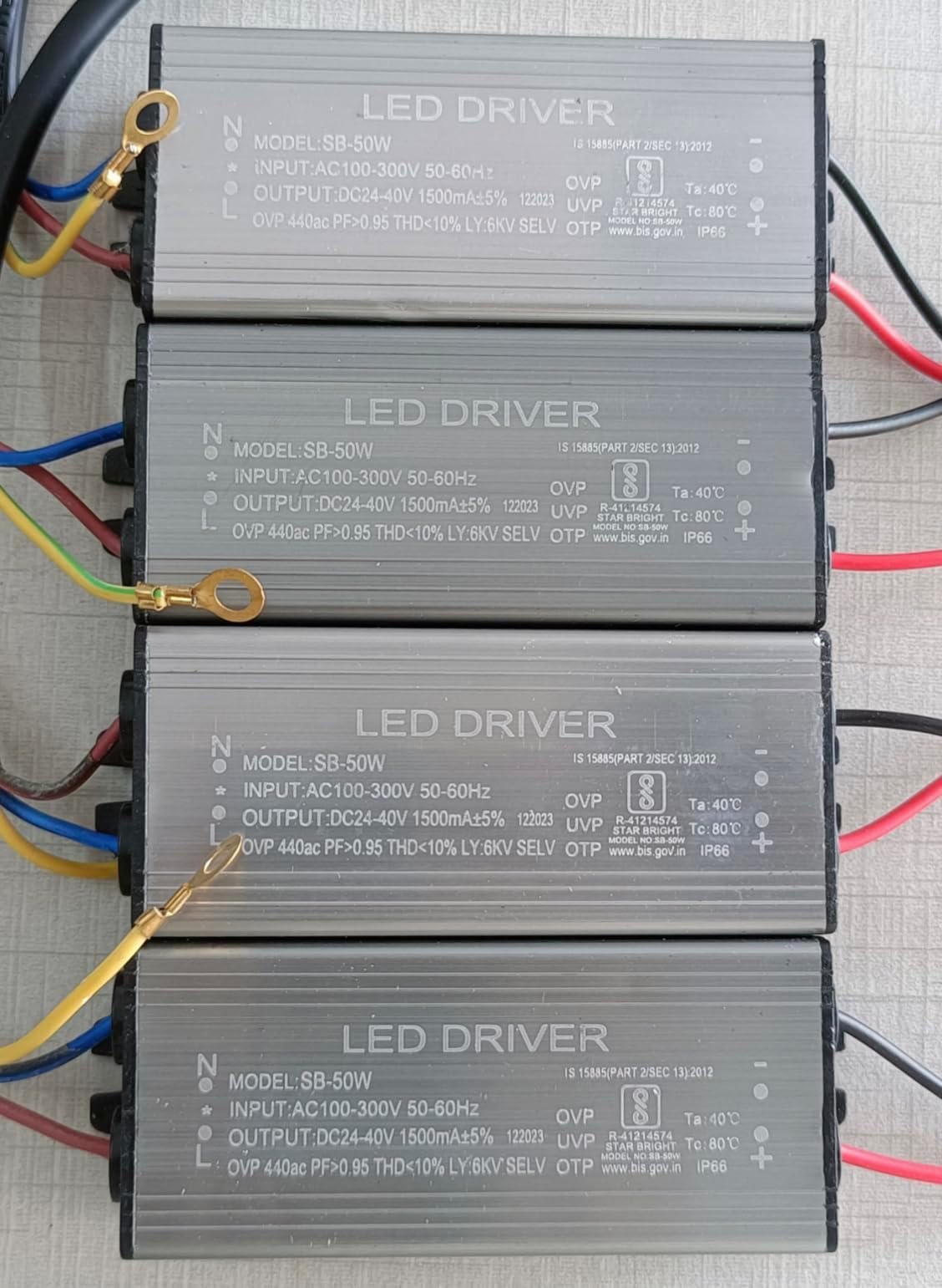 2 Quantity, 50W 1500mA, LED Flood Light Driver, Input AC 100-300V, 50-60HZ, Output DC 24-40V, Used For Repair 50W 150W 200W 100W 400W Flood Lights (Pack of 2)