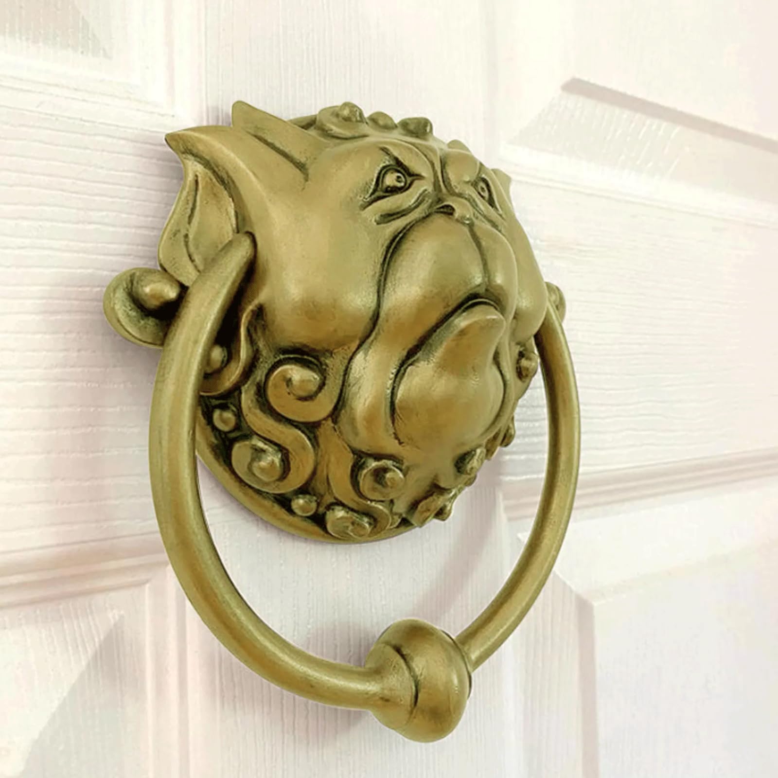 Kołatka Labyrint Deurklopper Deur Decor Drakenkop Muur Opknoping Deurklink Hars Gothic Home Decor Deurkloppers Decoratie Wystrój domu