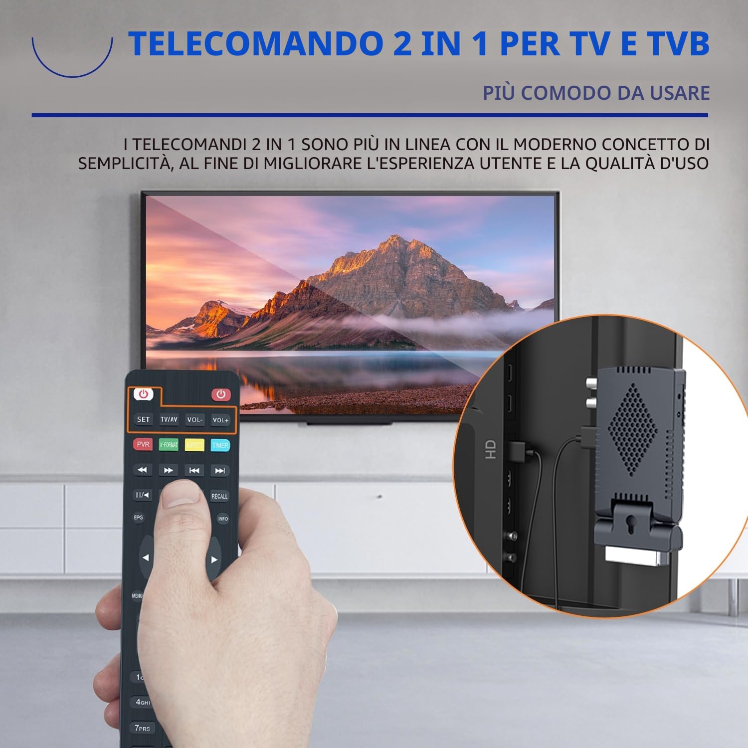 Romicta Decoder Digitale Terrestre 2025 DVB-T2, 1080P H.265 HEVC 10Bit, Decoder DVB-T2 con USB PVR e Youtube, HDMI/SCART, Lettore Multimediale, Telecomando Universale 2 in 1