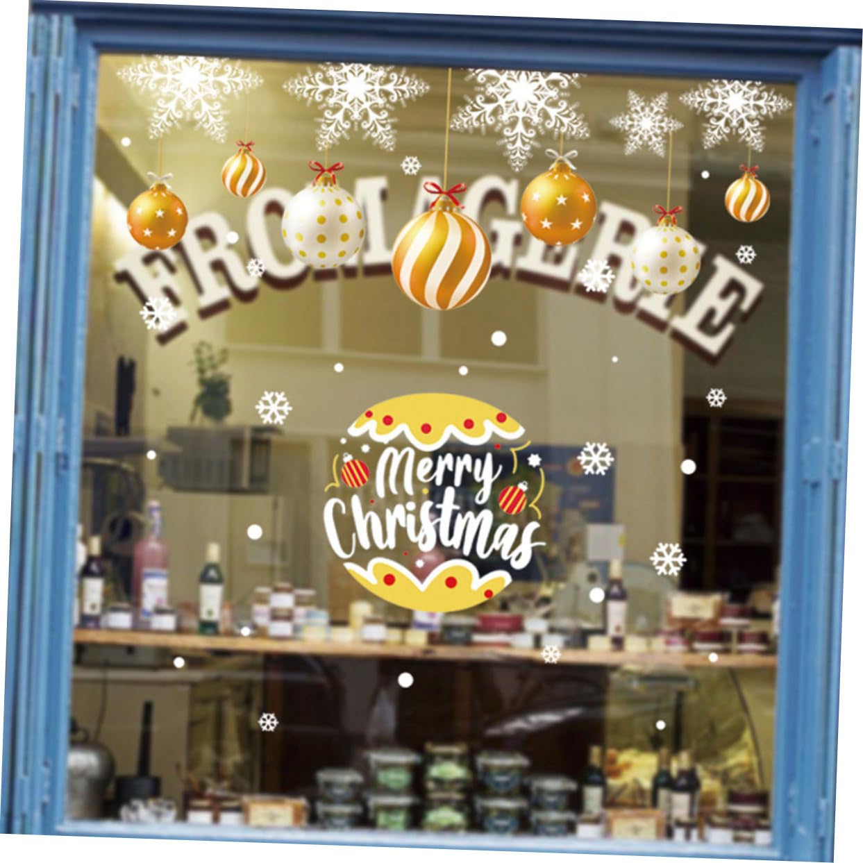 PRETYZOOM 5 Fogli Adesivi statici natalizi la finestra invernale aggrappa decalcomanie della palla di natale adesivi da parete natalizi decorazioni natalizie vetrine arredamento pvc