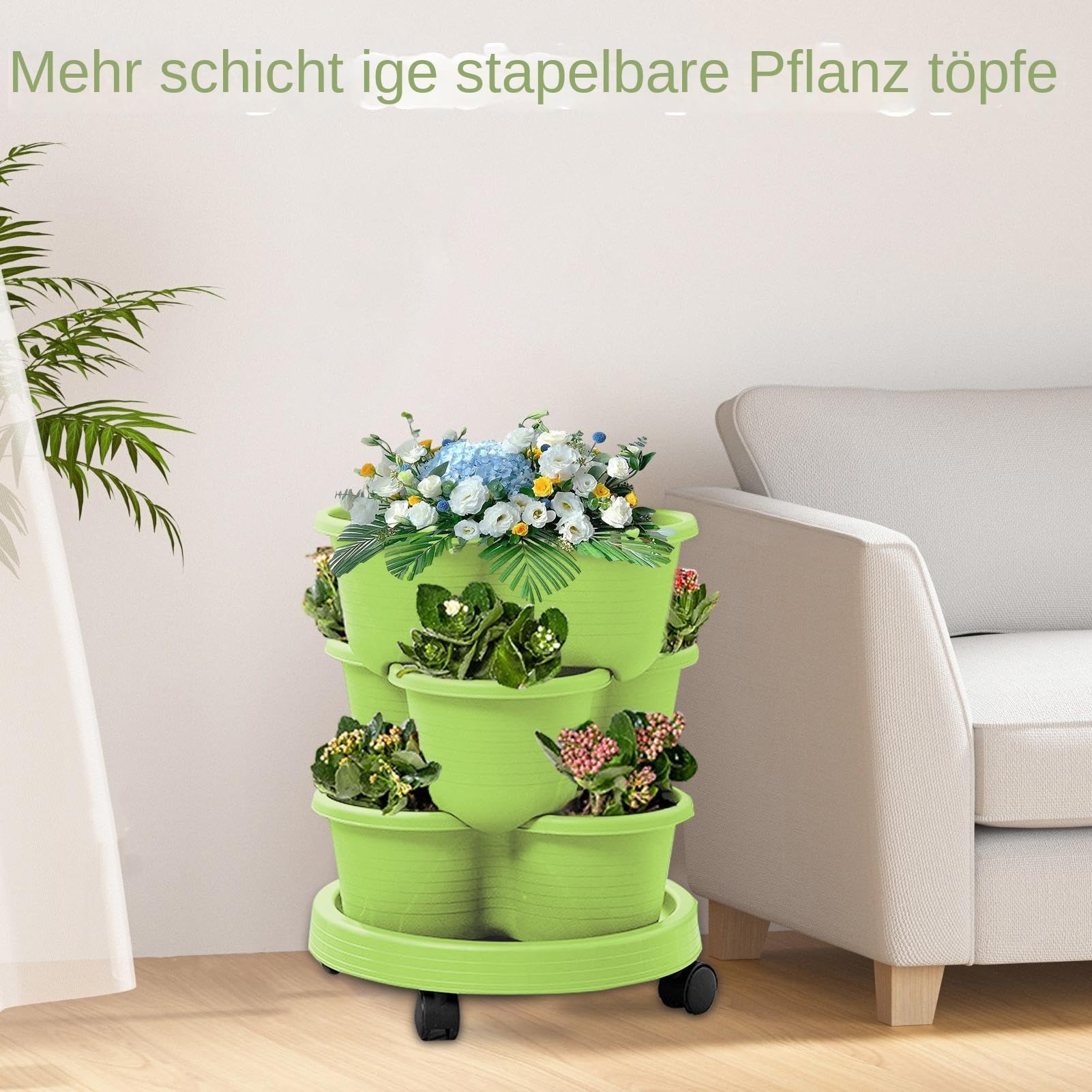 Pflanzturm Stapelbare Outdoor-Gemüsepflanztöpfe für den Außenbereich