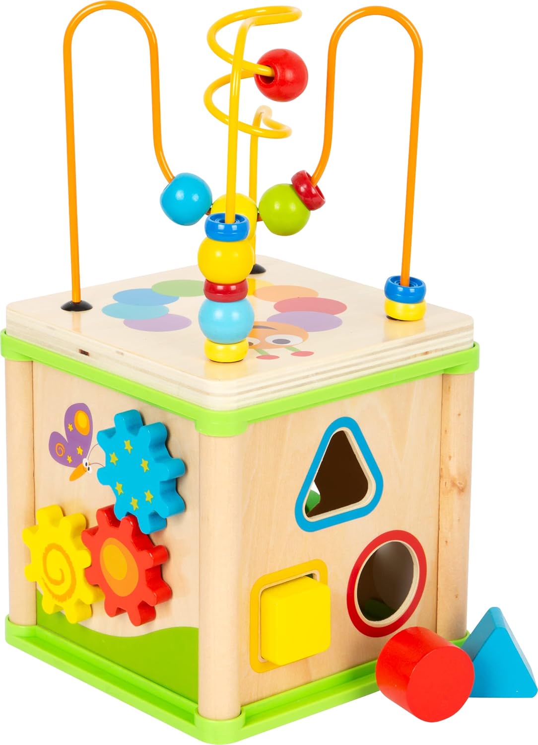 10074 Dado Motore “Insetti”, Include Sagome, Orologio Educativo, Pignoni e Anelli Motore, da 2 Anni