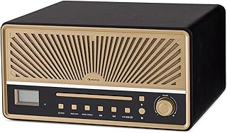 Auna Portable DAB Radio CD Player for Home, 10W FM/DAB/DAB+ Radio with Bluetooth + AUX, Stereo System, LCD Display, Remote Control, Alarm Clock, MP3 & Streaming, DAB Radio Mains Powered