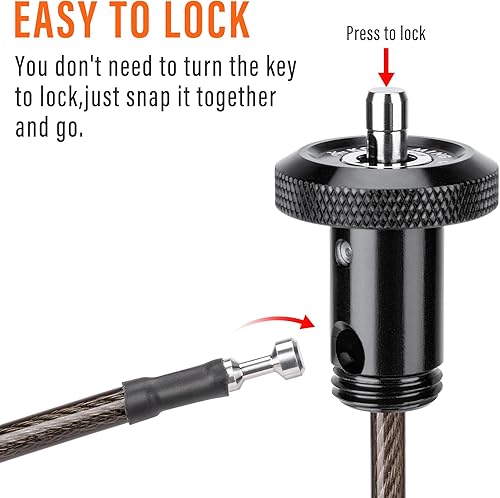 Miniatura 3 de Candado de cable de bicicleta  Cable de bloqueo de bicicleta  Bloqueo de cadena de bicicleta para casco de bicicleta, antirrobo para barras de
