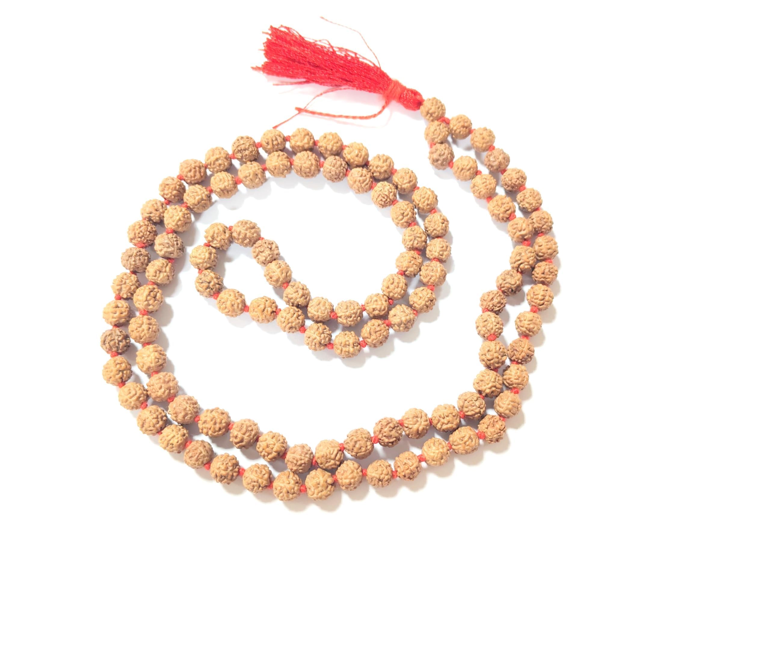 Hitech 108 Beads Rudraksha Japa Mala - 36" Long - Bead Size 8 mm (Prayer Beads for Meditation) Healing Prayer mala,OM AUM Through Meditation.