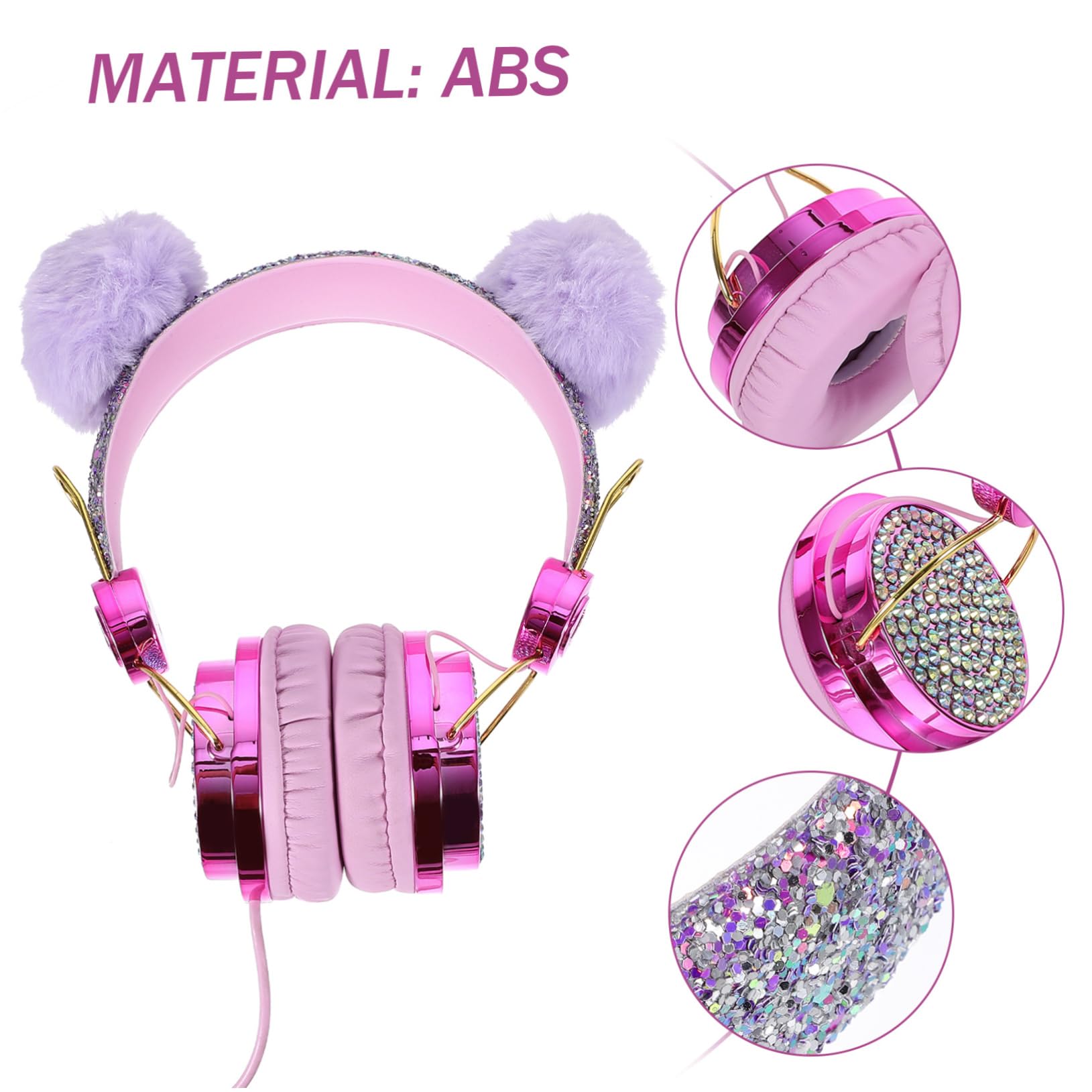 jojofuny 2piezas Auriculares De Peluche Protección Diseño Adorable y Sonido Estéreo Compatible Tablet y Smartphone Volumen Color Aleatorio
