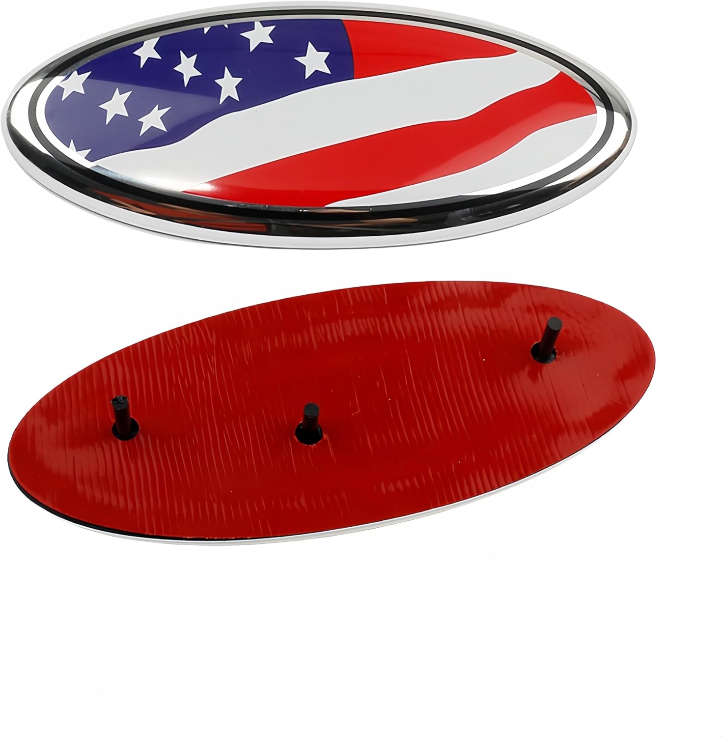 2 Pack Compatible for 2004-2014 F150 Front Grille Rear Tailgate Emblem, 9" Black Oval American Flag Emblem Fits 11-14 Edge, 11-16 Explorer, 06-11 Ranger, 07-14 Expedition