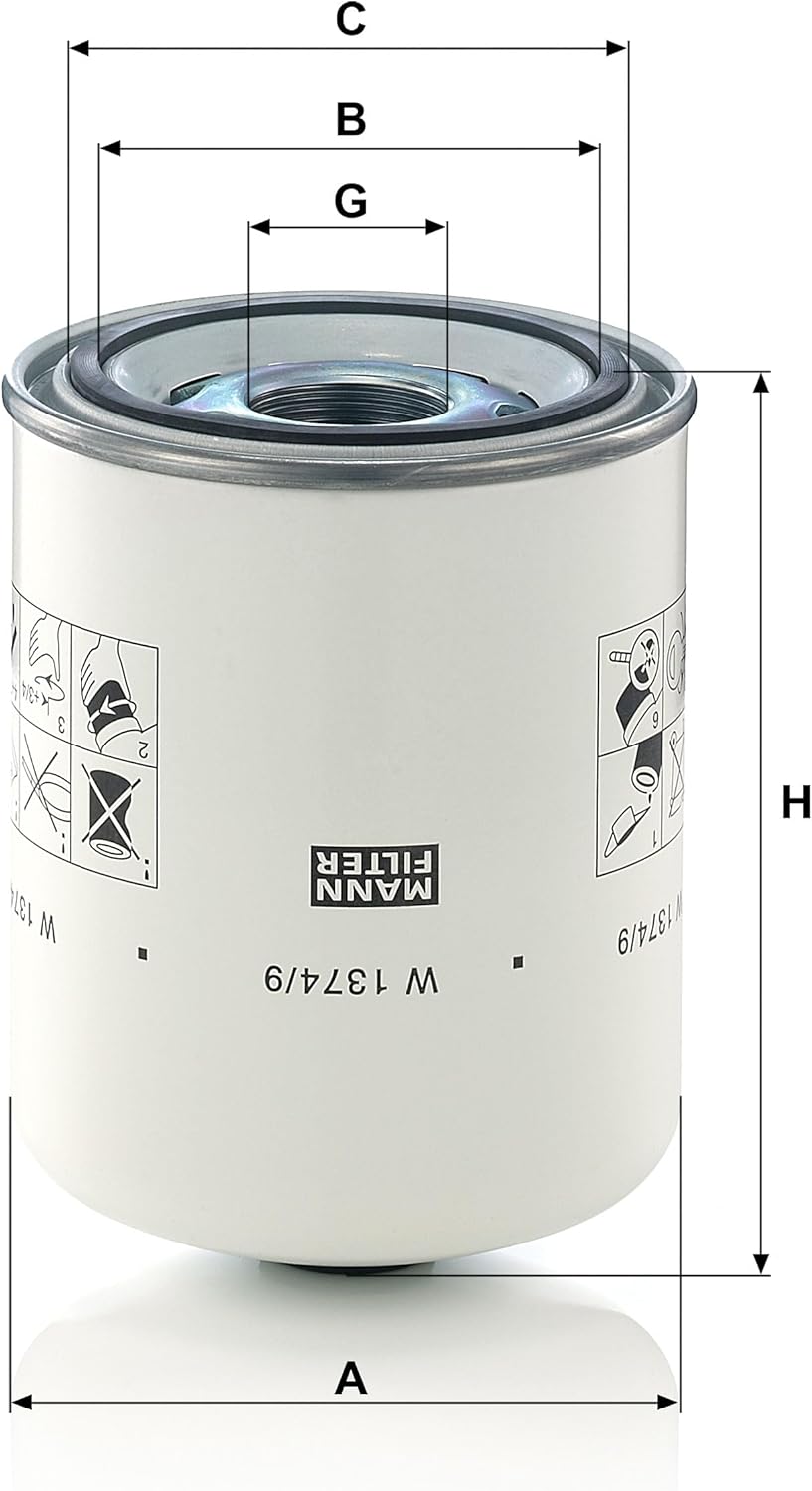 MANN-FILTER Oil Filter W 1374/9 – Hydraulic Filter – For Cars and Utility Vehicles