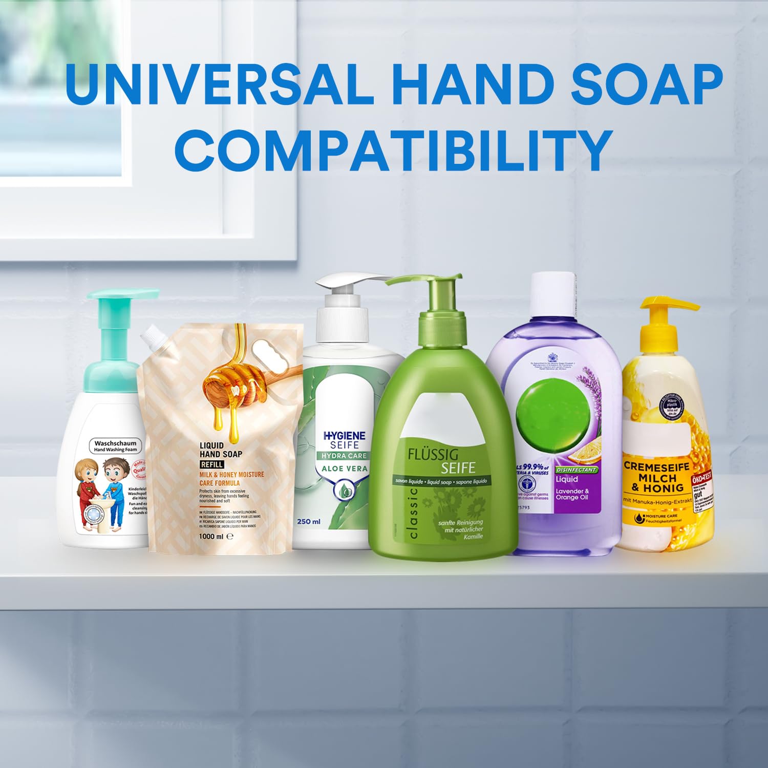 Fachixy Dispensador de jabón automático con Pantalla Digital, sin Contacto, Montaje en Pared, dispensador de jabón de baño, Recargable, 380 ml, IPX5 Impermeable para baño, Cocina