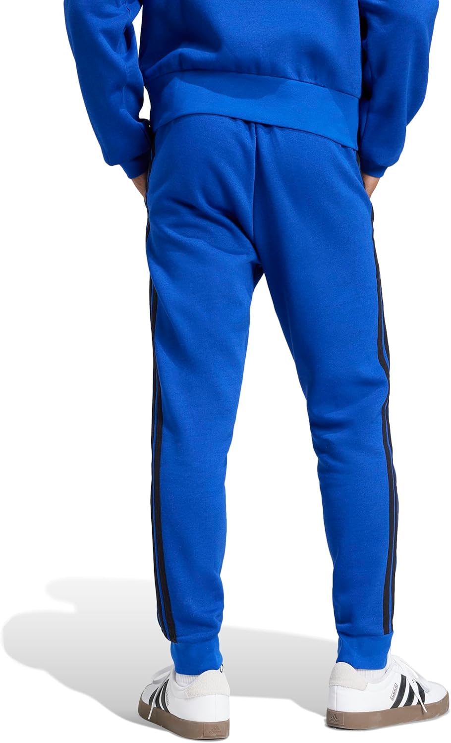 adidas Men's Essentials 3 Stripe Regular Fit Fleece Pants - Image 3