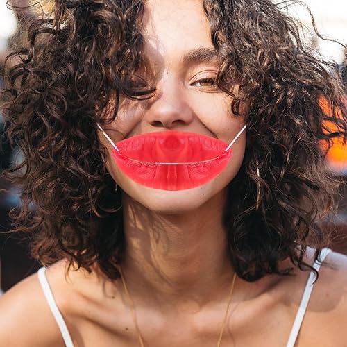 Miniatura 2 de Happyyami 2 piezas de boca de salchicha de Halloween divertido facial Cosplay accesorios de labios rojos decoración juguetes para fiesta de baile