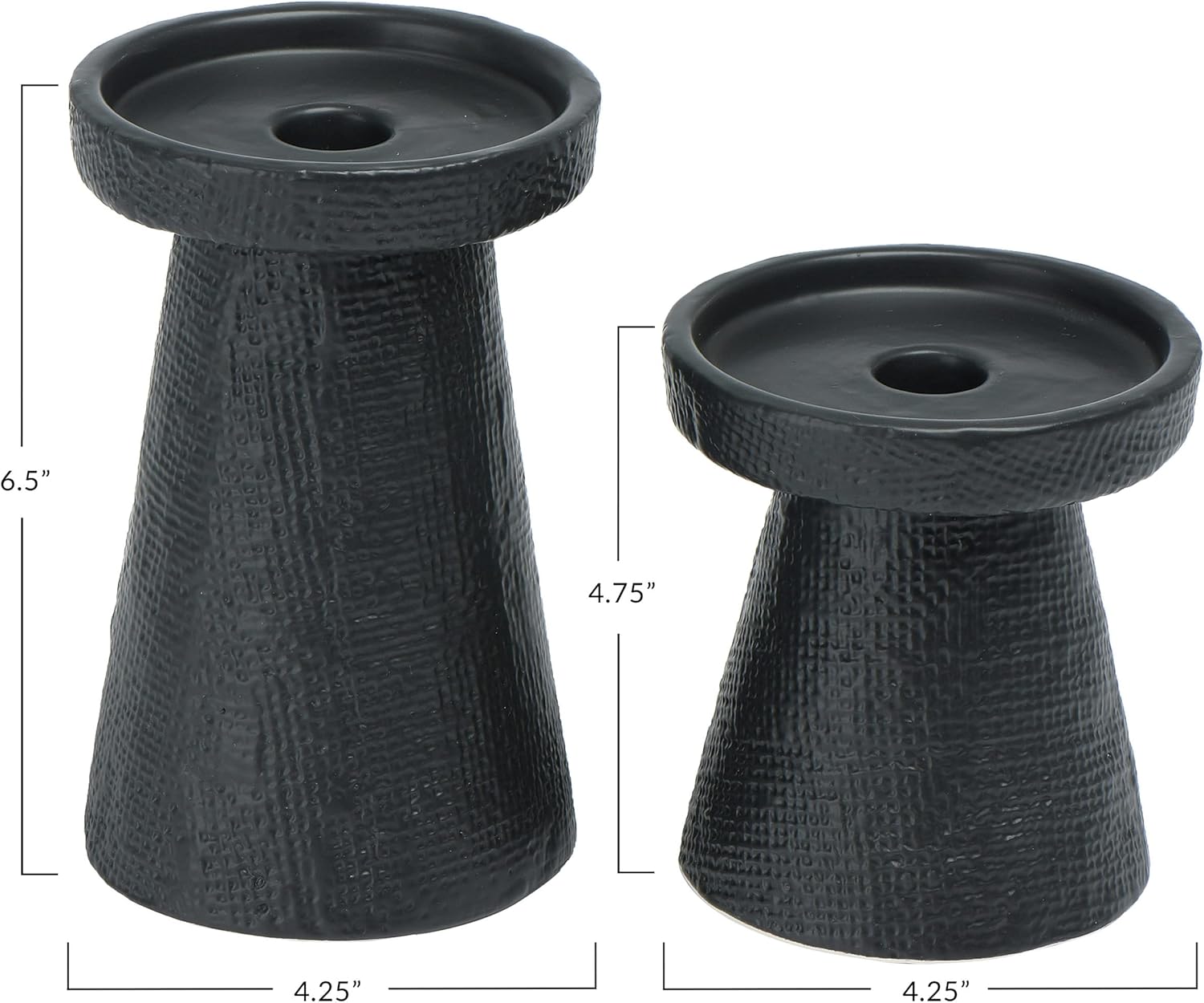 Main + Mesa Stoneware Pillar & Taper Candle Holders, Set of 2 - Image 4