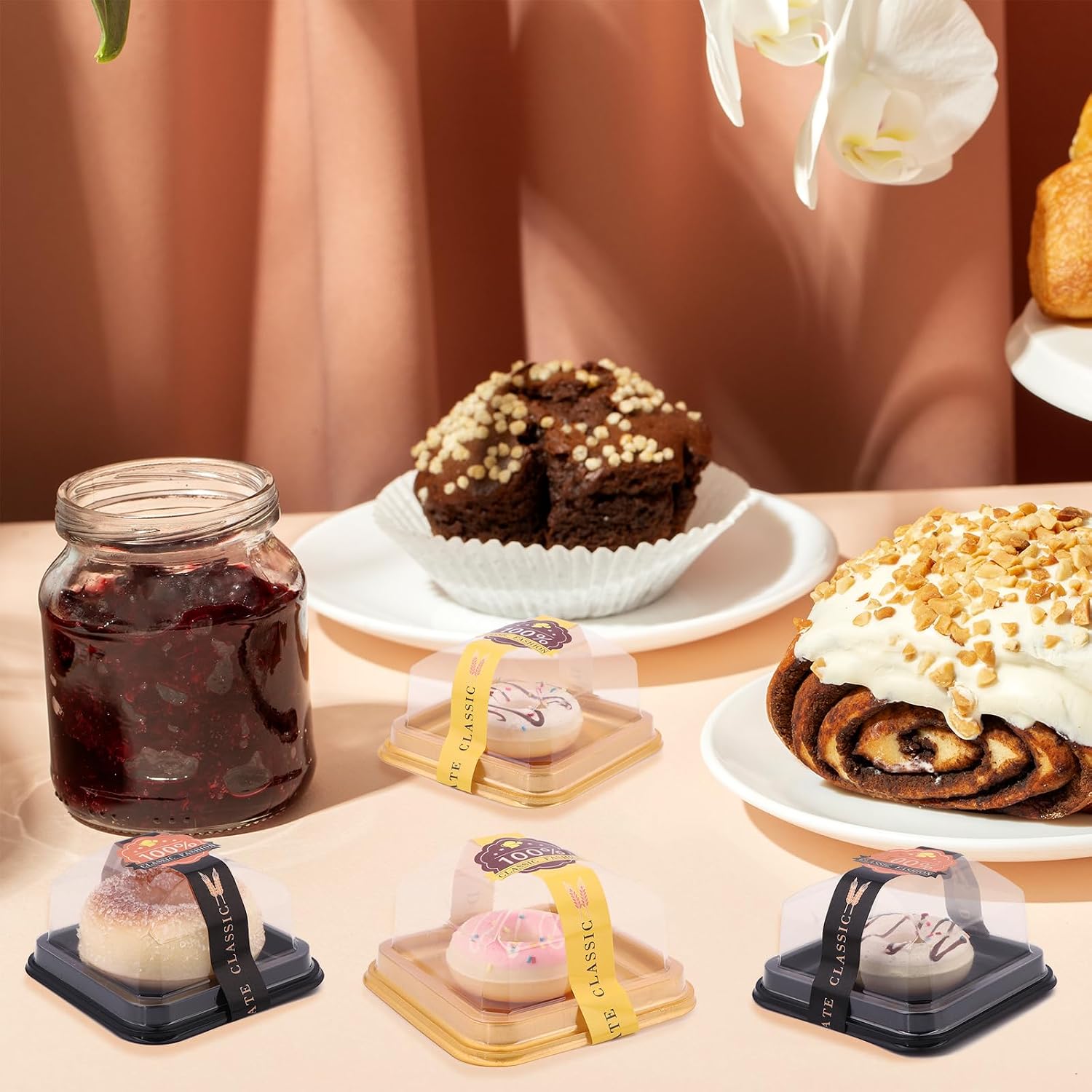 150個 マフィンボックス ビスケットボックス チーズ ペストリー 月 ケーキ 【ペストリーパイスチームパン】 デザートボック