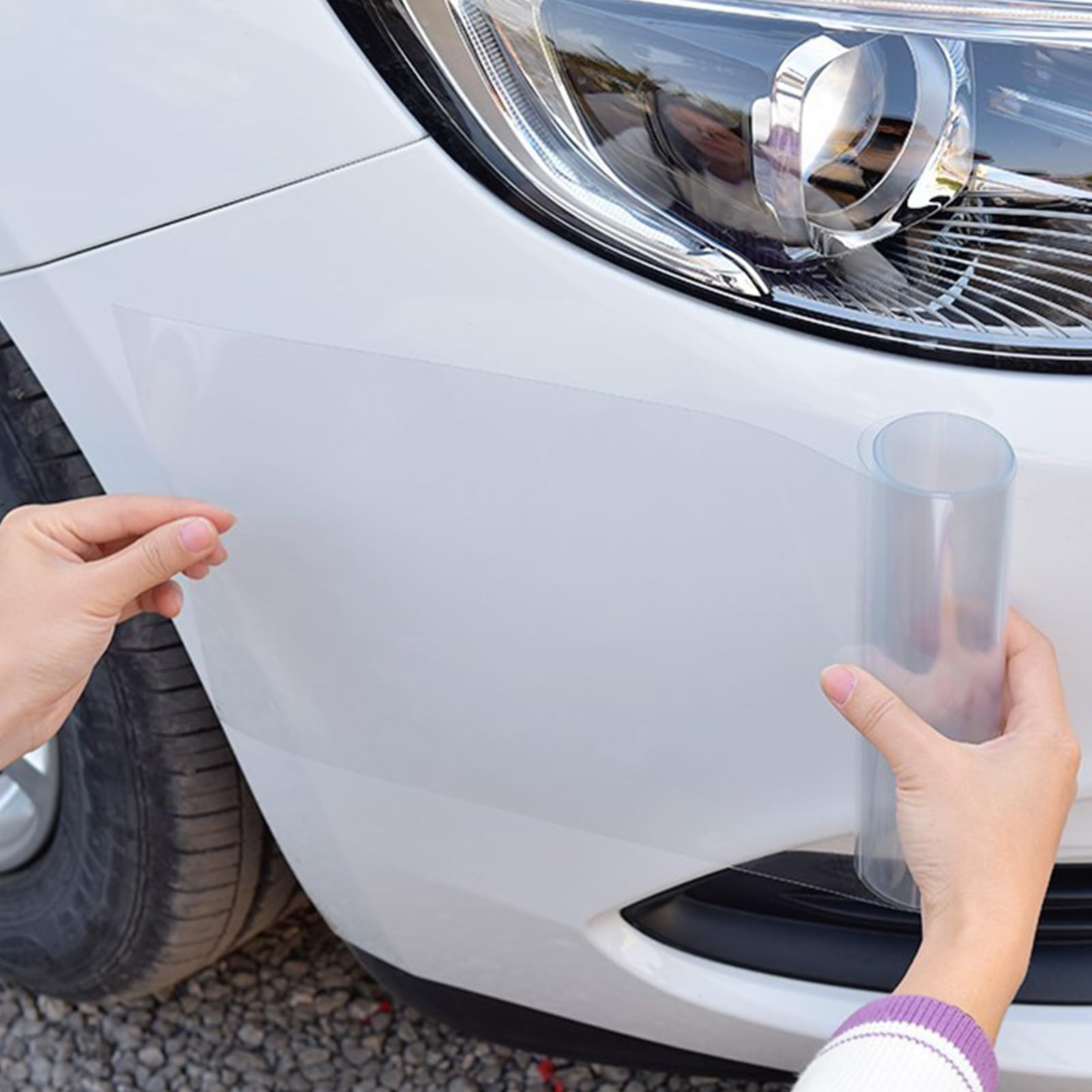 Clear Auto Shield Tape - Invisible PU Anti Scratch Cover | Versatile Cut Paint Saver Sheet, Door Cup Dent Defense Film for Hood, Trunk and Side Panels